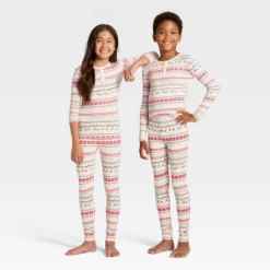 Kids' "Let It Snow" Fair Isle Cozy Knit Long Sleeve Shirt And Pants Holiday Matching Family Pajama Set - Wondershop™ Cream -Wondershop Sales GUEST 008e2cd8 3dd0 40c5 b849 eafd86e901cb