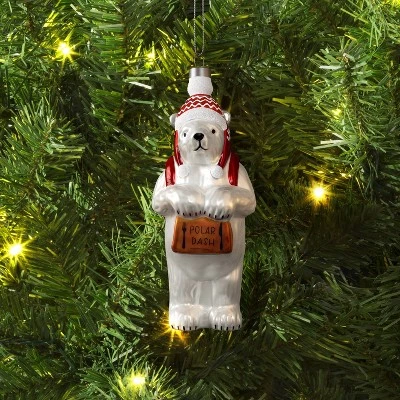 Christmas Glass Delivery Bear Ornament - Wondershop™ 1 Christmas Glass Delivery Bear Ornament - Wondershop™