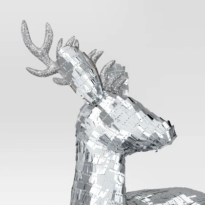 Christmas Silver Sitting Deer Decor - Wondershop™ 2 Christmas Silver Sitting Deer Decor - Wondershop™ - Image 2