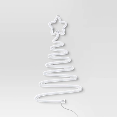 LED Animated Neon Christmas Tree Hangable Sign Yellow/Green - Wondershop™ 2 LED Animated Neon Christmas Tree Hangable Sign Yellow/Green - Wondershop™ - Image 2