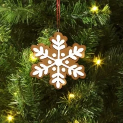 4.25" Christmas Clay Dough Gingerbread Snowflake Ornament - Wondershop™