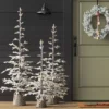 Pre-lit Flocked Balsam Fir Artificial Christmas Tree With Basket Base Warm White LED Lights - Wondershop™