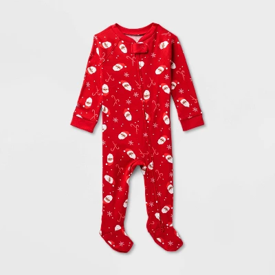Baby Santa Print Ribbed Holiday Matching Family Footed Pajama - Wondershop™ Red 4 Baby Santa Print Ribbed Holiday Matching Family Footed Pajama - Wondershop™ Red - Image 4