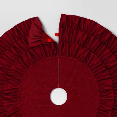 48" Velvet Tree Skirt With 3 Layers Of Ruffles - Wondershop™ 4 48" Velvet Tree Skirt With 3 Layers Of Ruffles - Wondershop™ - Image 4