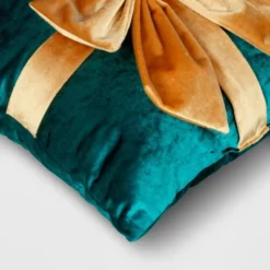 16"x6" Christmas Green Velvet Square Pillow With Teal Bow - Wondershop™ 5 16"x6" Christmas Green Velvet Square Pillow With Teal Bow - Wondershop™ -Wondershop Sales GUEST 12cd500e 851a 448c b5f6 f47520195518
