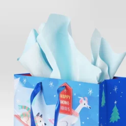 30ct Banded Christmas Gift Tissue Paper White/Blue/Navy - Wondershop™