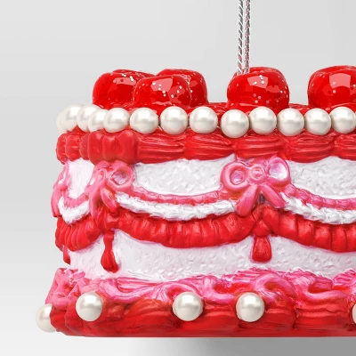 Christmas Resin Heart Cake Ornament Pink/Red - Wondershop™ 2 Christmas Resin Heart Cake Ornament Pink/Red - Wondershop™ - Image 2