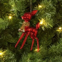 Christmas Plastic Deer Ornament Red - Wondershop™