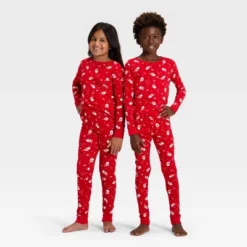 Kids' Ribbed Long Sleeve Shirt And Pants Holiday Matching Family Pajama Set - Wondershop™ Red -Wondershop Sales GUEST 1f2be3d1 d453 4a95 ad17 1972f0e13a58
