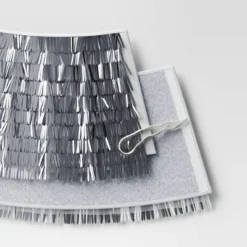 Christmas Mirrored Metallic Fringe Fabric Tree Collar Silver - Wondershop™ -Wondershop Sales GUEST 221e6e7c 47e7 45ac 9f0c bc10b80fca3f