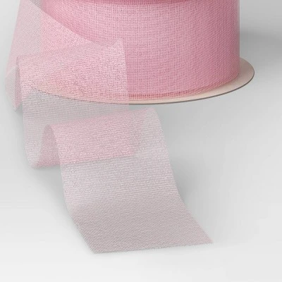 45' Christmas Holiday Cheer Premium Ribbon Pink Sheer - Wondershop™ 2 45' Christmas Holiday Cheer Premium Ribbon Pink Sheer - Wondershop™ - Image 2