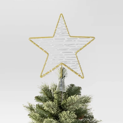 12.25" Lit-Led Champagne Star Twinkle Warm White Dewdrops Christmas Tree Topper - Wondershop™ 2 12.25" Lit-Led Champagne Star Twinkle Warm White Dewdrops Christmas Tree Topper - Wondershop™ - Image 2