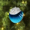 4.25" Christmas Plastic Scallop Ornament Blue - Wondershop™