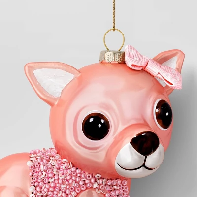 Christmas Glass Pink Chihuahua Ornament - Wondershop™ 2 Christmas Glass Pink Chihuahua Ornament - Wondershop™ - Image 2