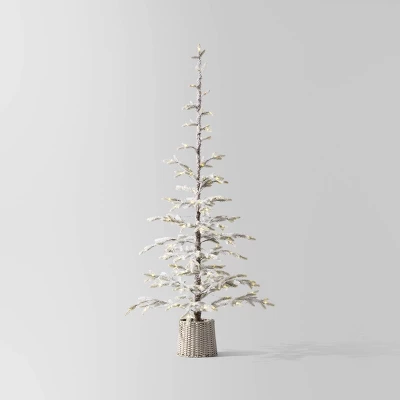 Pre-lit Flocked Balsam Fir Artificial Christmas Tree With Basket Base Warm White LED Lights - Wondershop™ 7 Pre-lit Flocked Balsam Fir Artificial Christmas Tree With Basket Base Warm White LED Lights - Wondershop™ - Image 7