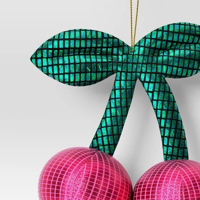 3" Christmas Fabric Disco Cherries Ornament - Wondershop™ 2 3" Christmas Fabric Disco Cherries Ornament - Wondershop™ - Image 2