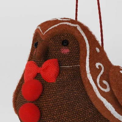 Christmas Gingerbread Fabric Bird Ornament - Wondershop™ 2 Christmas Gingerbread Fabric Bird Ornament - Wondershop™ - Image 2