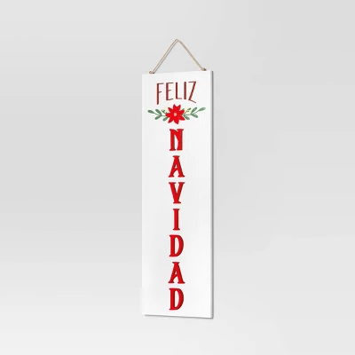 Reversible 'Felices Fiestas' To 'Feliz Navidad' Wood Christmas Wall Décor Dark Red/White - Wondershop™ 3 Reversible 'Felices Fiestas' To 'Feliz Navidad' Wood Christmas Wall Décor Dark Red/White - Wondershop™ - Image 3