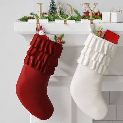 20" Velvet Stocking With Ruffles - Wondershop™ 1 20" Velvet Stocking With Ruffles - Wondershop™