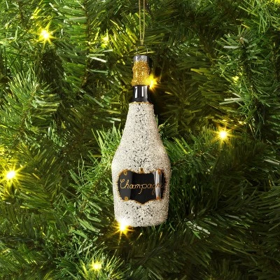 Christmas Glassed Beaded Champagne Bottle Ornament - Wondershop™ 1 Christmas Glassed Beaded Champagne Bottle Ornament - Wondershop™