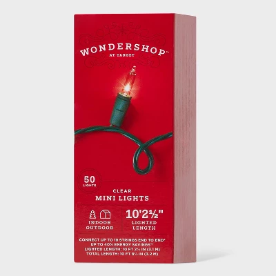 50ct Incandescent Mini Christmas String Lights With Green Wire - Wondershop™ 4 50ct Incandescent Mini Christmas String Lights With Green Wire - Wondershop™ - Image 4