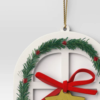 Christmas Wood Door Ornament White - Wondershop™ 2 Christmas Wood Door Ornament White - Wondershop™ - Image 2