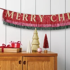 Tinsel Garland With Merry Christmas - Wondershop™