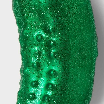 Pickle Glass Christmas Tree Ornament - Wondershop™: Mold-Blown, Indoor Decoration, 5.3" Height 2 Pickle Glass Christmas Tree Ornament - Wondershop™: Mold-Blown, Indoor Decoration, 5.3" Height - Image 2