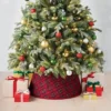 25'' Christmas Roll Up Plaid Tree Collar Red/Green - Wondershop™