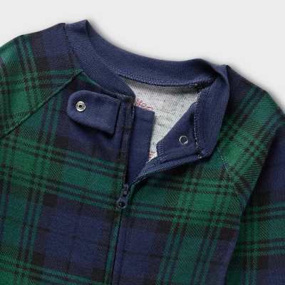 Baby Plaid Ribbed Holiday Matching Family Footed Pajamas - Wondershop™ Green 2 Baby Plaid Ribbed Holiday Matching Family Footed Pajamas - Wondershop™ Green - Image 2