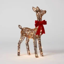 LED Faux Rattan Fawn With Red Bow Christmas Novelty Sculpture Light - Wondershop™ 9 LED Faux Rattan Fawn With Red Bow Christmas Novelty Sculpture Light - Wondershop™ -Wondershop Sales GUEST 452f3118 833b 449c 8777 afc91f3b2845