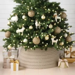 Christmas Roll Up Cable Knit Taupe - Wondershop™