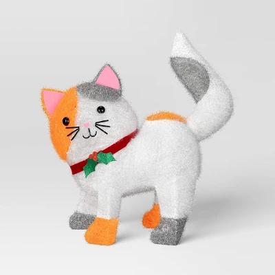 Incandescent Tinsel Calico Cat Christmas Novelty Sculpture Light With Clear Color Light Bulb - Wondershop™ 2 Incandescent Tinsel Calico Cat Christmas Novelty Sculpture Light With Clear Color Light Bulb - Wondershop™ - Image 2