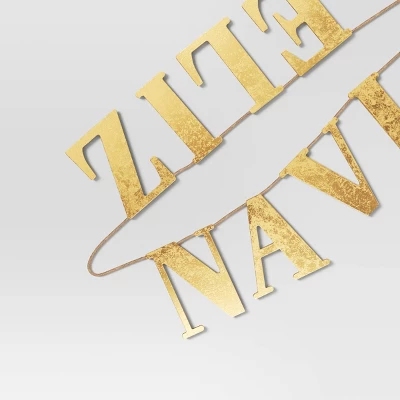 6' Wood 'Feliz Navidad' Christmas Word Garland Gold - Wondershop™: Horizontal Ready-to-Hang Decor 2 6' Wood 'Feliz Navidad' Christmas Word Garland Gold - Wondershop™: Horizontal Ready-to-Hang Decor - Image 2