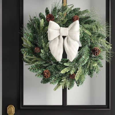 16" Christmas Jumbo Cable Knit Bow Decor White - Wondershop™ 1 16" Christmas Jumbo Cable Knit Bow Decor White - Wondershop™