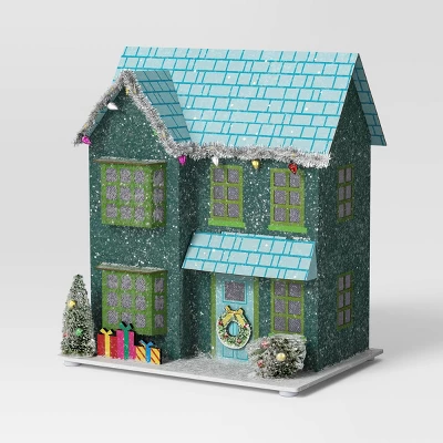 Christmas Glitter House Blue - Wondershop™ 2 Christmas Glitter House Blue - Wondershop™ - Image 2