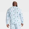 Men's "Tis The Ski-son!" Cozy Knit Long Sleeve Henley Holiday Matching Family Pajama Shirt - Wondershop™ Blue