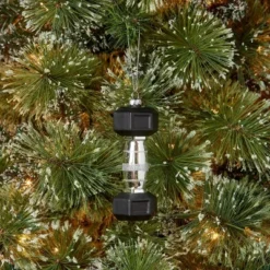 5.5" Dumbbell Glass Christmas Tree Ornament - Wondershop™