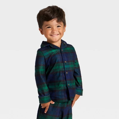 Toddler Plaid Long Sleeve Shirt And Pants Holiday Matching Family Pajama Set - Wondershop™ 2 Toddler Plaid Long Sleeve Shirt And Pants Holiday Matching Family Pajama Set - Wondershop™ - Image 2