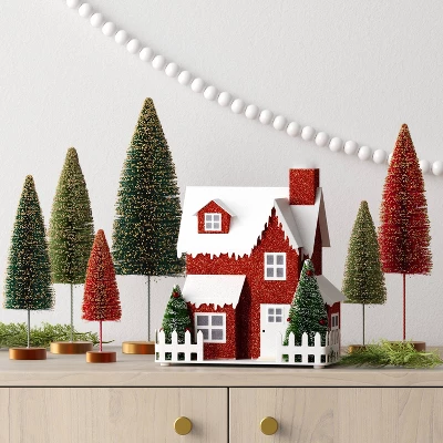 6ct Sisal Bottle Brush Tree Christmas Figurine Set - Wondershop™ 1 6ct Sisal Bottle Brush Tree Christmas Figurine Set - Wondershop™