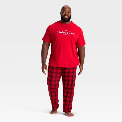 Men's "Cabin Crew" Short Sleeve Holiday Matching Family Pajama Shirt - Wondershop™ Red 2 Men's "Cabin Crew" Short Sleeve Holiday Matching Family Pajama Shirt - Wondershop™ Red - Image 2
