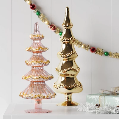 10.25" Christmas Glass Tree Pink - Wondershop™ 1 10.25" Christmas Glass Tree Pink - Wondershop™