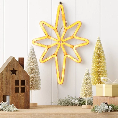 LED Battery Operated Neon Star Hangable Sign Warm White - Wondershop™ 1 LED Battery Operated Neon Star Hangable Sign Warm White - Wondershop™