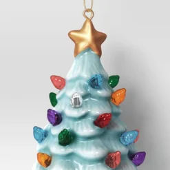 4" Christmas Lit Ceramic Retro Christmas Tree Ornament Blue - Wondershop™ -Wondershop Sales GUEST 5ffdc2e7 86ce 419e b8b8 2ca08c337466