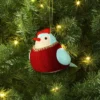 Christmas Featherly Friends Ornament Red Bow - Wondershop™