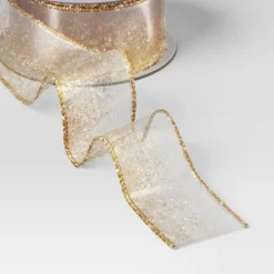18' Christmas Modern Warmth Premium Ribbon Gold Glitter On Sheer - Wondershop™ 3 18' Christmas Modern Warmth Premium Ribbon Gold Glitter On Sheer - Wondershop™ -Wondershop Sales GUEST 64a8fff0 983a 4e3e 81ec fdbdea8cde1e