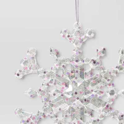 5" Christmas Iridescent Plastic Snowflake Ornament - Wondershop™ 2 5" Christmas Iridescent Plastic Snowflake Ornament - Wondershop™ - Image 2