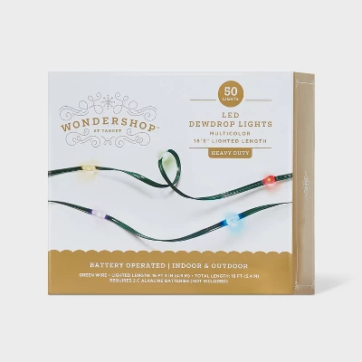 50ct LED Heavy Duty Dewdrop Christmas Indoor Fairy String Lights With Green Wire - Wondershop™ 4 50ct LED Heavy Duty Dewdrop Christmas Indoor Fairy String Lights With Green Wire - Wondershop™ - Image 4