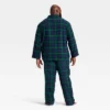 Men's Plaid Flannel Long Sleeve Shirt And Pants Holiday Matching Family Pajama Set - Wondershop™ Navy Blue