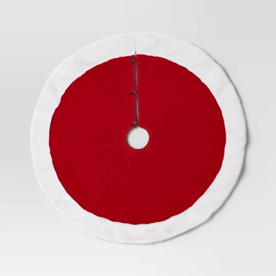 Christmas Plush With Fur Trim Tree Skirt Red And White - Wondershop™ 3 Christmas Plush With Fur Trim Tree Skirt Red And White - Wondershop™ - Image 3